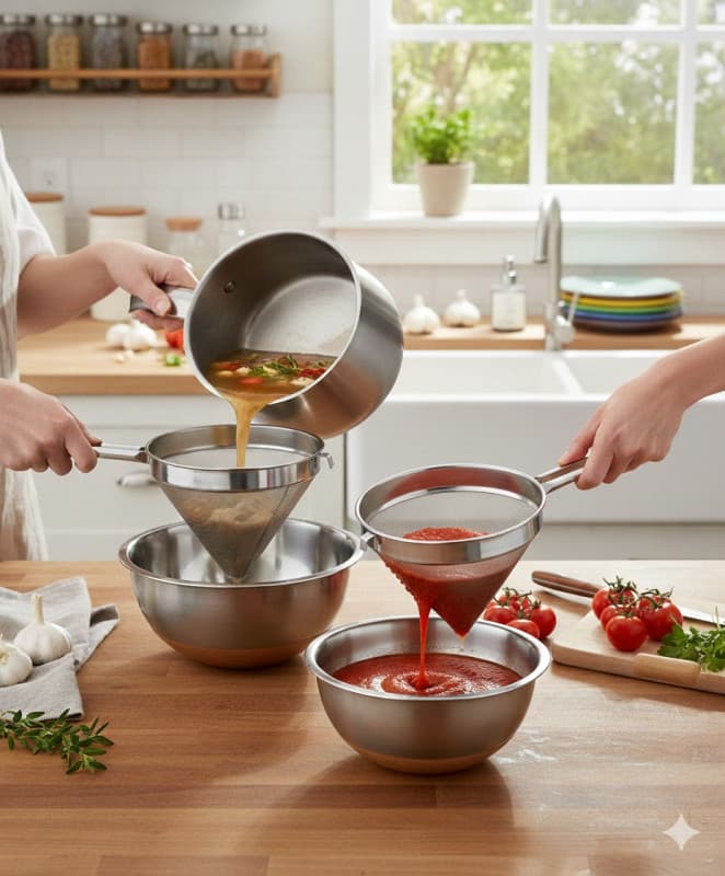 COLADOR CHINOIS INOX C/ALCA METAL 16CM